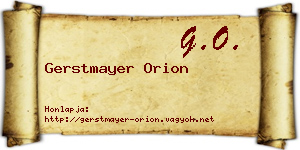 Gerstmayer Orion névjegykártya